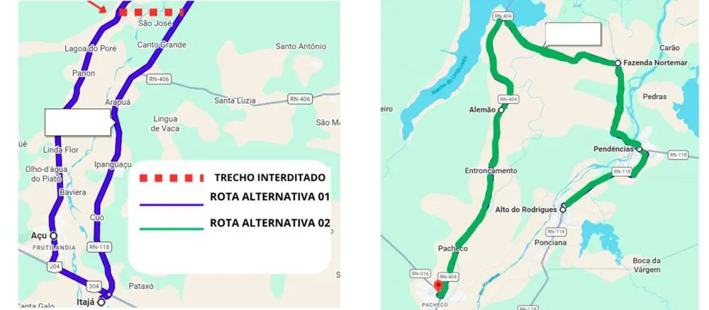Ponte entre Alto do Rodrigues e Carnaubais é interditada pelo DER; veja rotas alternativas