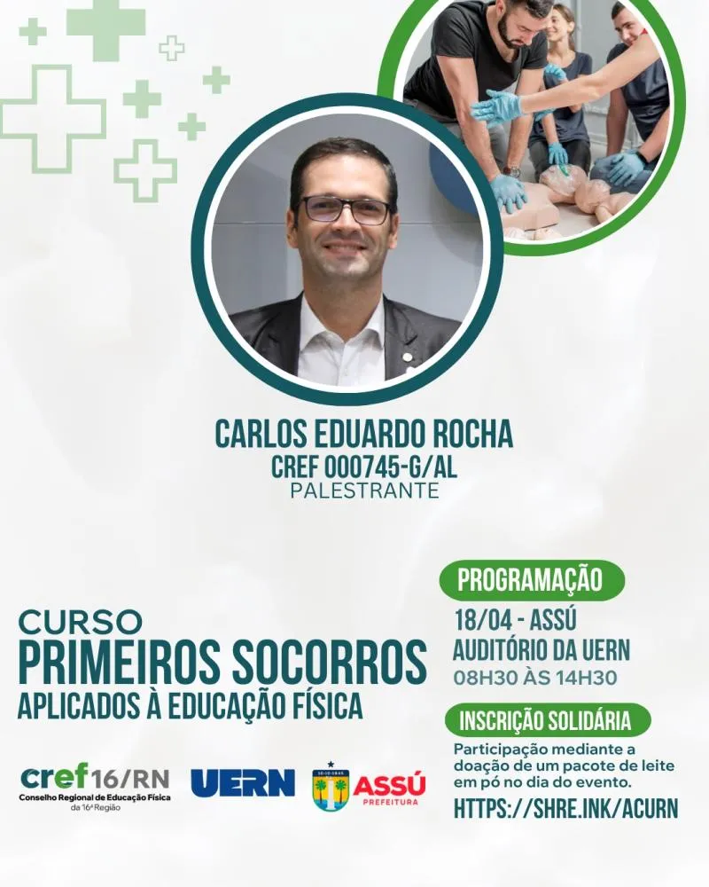 CREF16/RN promove curso gratuito de Primeiros Socorros em Assú