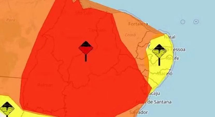 Com previsão de até 100 mm por dia, Inmet emite dois alertas de chuvas intensas para todo o RN
